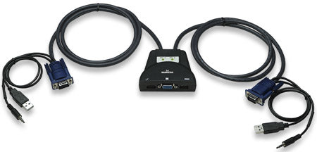 151245 Mini Switch KVM de 2 puertos - 2 puertos, USB, Con soporte de audio 151245 Mini Switch KVM de 2 puertos - 2 puertos, USB, Con soporte de audio